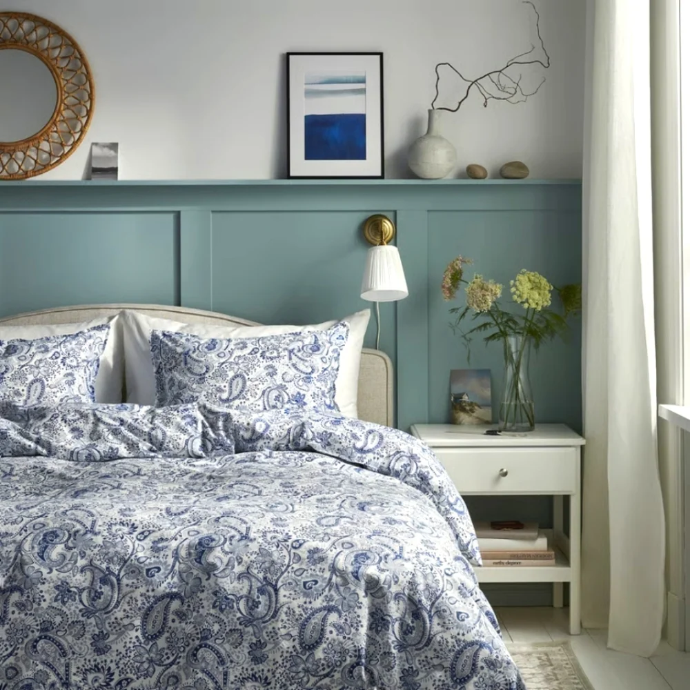 Blue Paisley Duvet Set Queen/Full Size